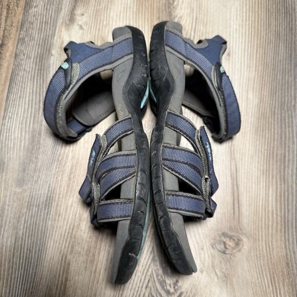 Teva Women’s Strappy Outdoor Sandals Gray Blue Size 8 Comfort Walking - Picture 7 of 9